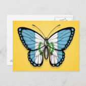 Guatemalteekse vlindervlag op geel briefkaart (Voorkant / Achterkant)
