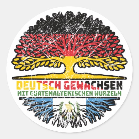Guatemaltekisch Deutsch Deutschland Baum Ronde Sticker (Voorkant)