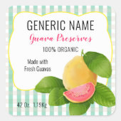 Guava Fruit Canning Jar Label (Voorkant)