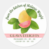 Guava Fruit Canning Ronde Sticker (Voorkant)