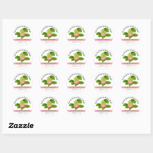 Guava Fruit Canning Ronde Sticker (Vel)