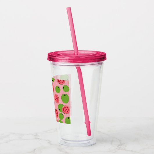 Guava Fruit Pattern Acryl Drinkbeker (Links)