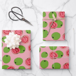 Guava Fruit Pattern Inpakpapier Vel