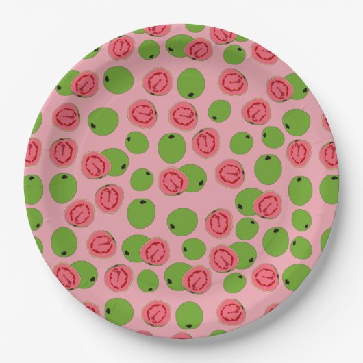 Guava Fruit Pattern Papieren Bordje (Voorkant)