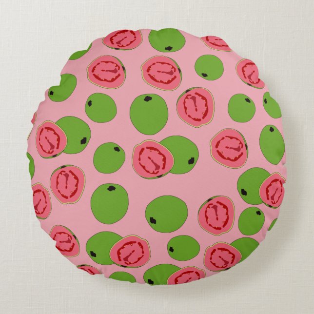 Guava Fruit Pattern Rond Kussen (Voorkant)