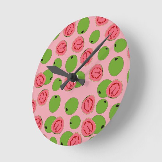 Guava Fruit Pattern Ronde Klok (Hoek)