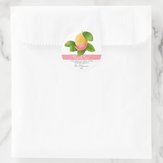 Guava Tropical Fruit | Dank u wel Ronde Sticker (Tas)