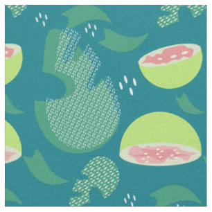 Guavegroen Pink Groen Fruitpatroon Stof