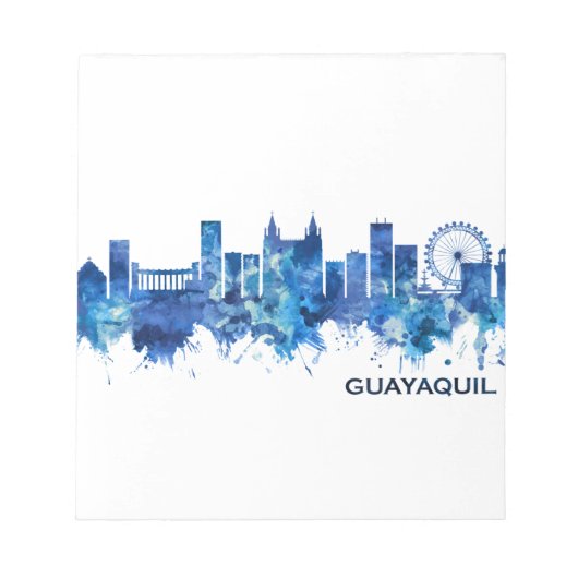 Guayaquil Ecuador Skyline Blue Notitieblok (Voorkant)