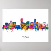 Guayaquil Ecuador Skyline Poster (Voorkant)