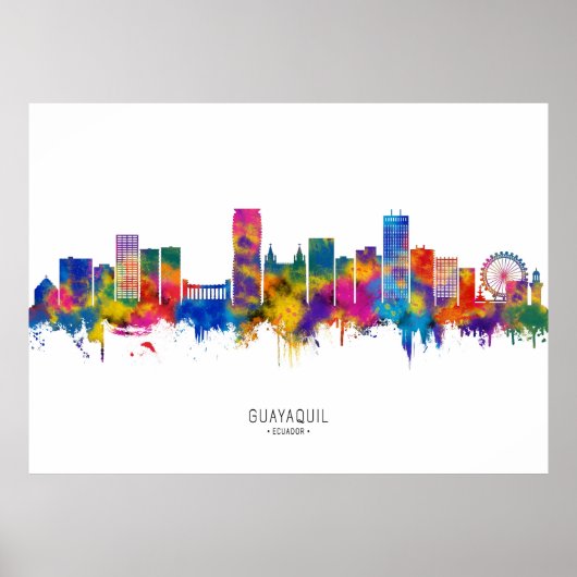 Guayaquil Ecuador Skyline Poster (Voorkant)