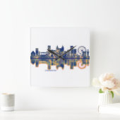 Guayaquil Skyline Vierkante Klok (Huis)