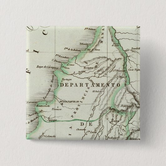 Guayaquil Vierkante Button 5,1 Cm (Voorkant)