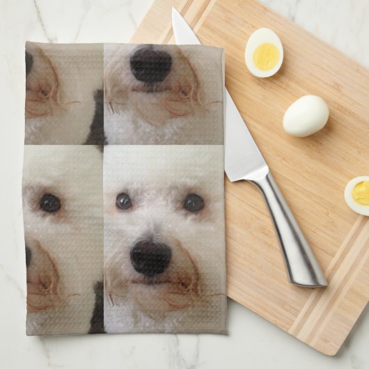 "Gucci" a Bichon Frise - Kitchen Towel Theedoek (Quarter Fold)