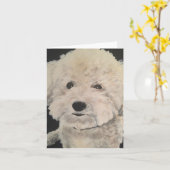 "Gucci" - het Portret Notecard van het Huisdier Kaart (Gele Bloem)