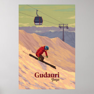 Gudauri Georgië Skigebied Reisposter Poster