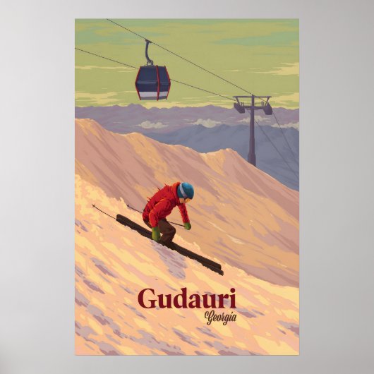 Gudauri Georgië Skigebied Reisposter Poster (Voorkant)