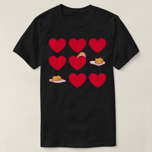Gudetama Hearts Eggs Valentijnse  T-shirt (Design voorkant)