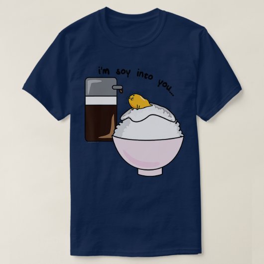 Gudetama Im Soy in You Soy Sauce Egg Rice Bowl T-shirt (Design voorkant)
