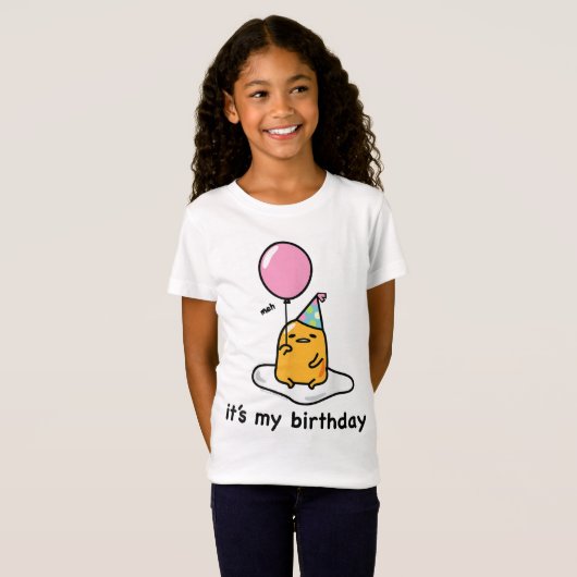 Gudetama "It's My Birthday" T-shirt (Voorkant volledig)