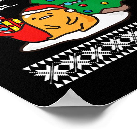 Gudetama Ugly KerstSweater T-shirt Poster (Hoek)