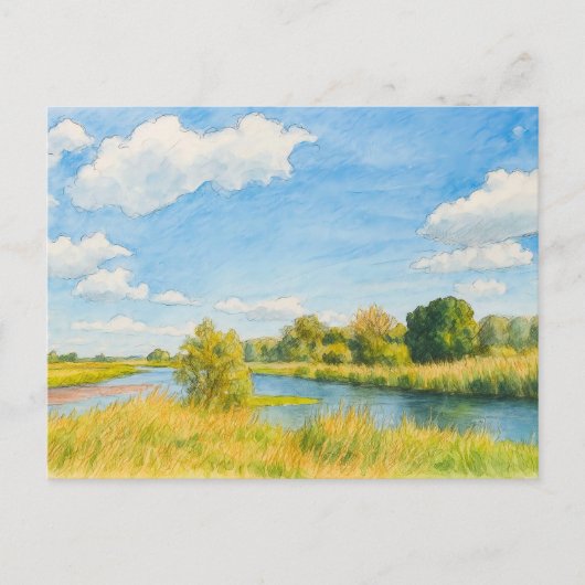 Guelpe Havel uitzicht aquarell havelland stijl Feestdagenkaart (Voorkant)