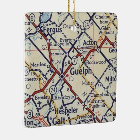 Guelph ON  Map Keramisch Ornament (Rechts)