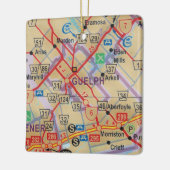 Guelph Ontario Map Keramisch Ornament (Links)