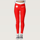 GUELPH Trainer Canadian Maple on Red (cust) Leggings (Voorkant)