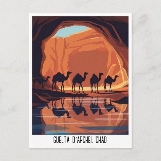 Guelta d'Archei Tsjaad Reizen Briefkaart (Voorkant)