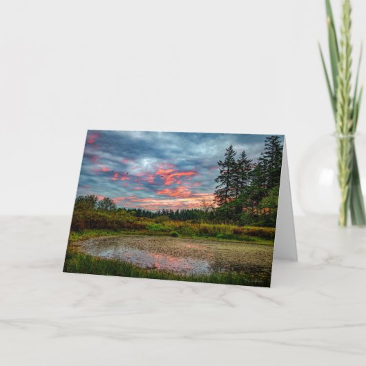 Guemes Pond Sunrise Guemes Island Dank u kaart (Voorkant)