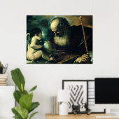 Guercino - God de vader en de engel - 1620 Poster (Thuiskantoor)