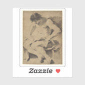 Guercino - Studie van een zittend jong Man Sticker (Vel)