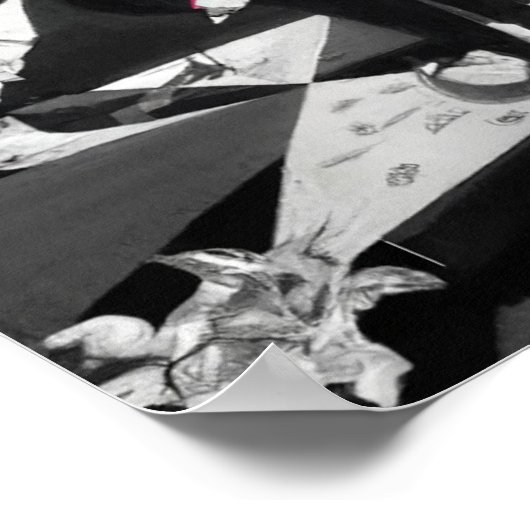 Guernica behalve dat er een clown is poster (Hoek)