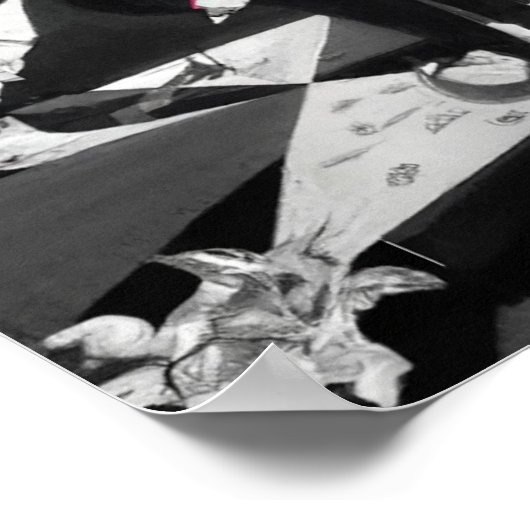 Guernica behalve dat er een clown is poster (Hoek)