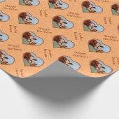 Guernsey Calf en Moeder Koe Peach Cadeaupapier (Hoek)