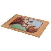 Guernsey Calf en Moeder Koe Peach Snijplank (Hoek)