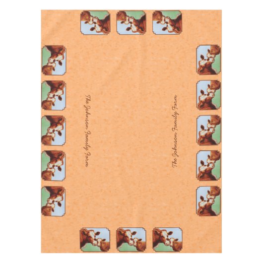 Guernsey Calf en Moeder Koe Peach Tafelkleed (Voorkant)