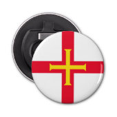 Guernsey Flag Button Flesopener (Voorkant)