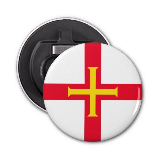 Guernsey Flag Button Flesopener (Voorkant)
