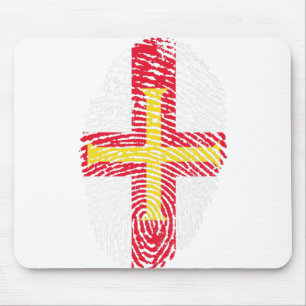 Guernsey Flag Fingerprint Country Pride Muismat