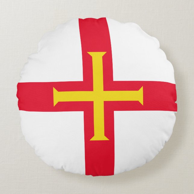 Guernsey Flag Rond Kussen (Voorkant)