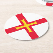 Guernsey Flag Ronde Kartonnen Onderzetter (Gebogen)