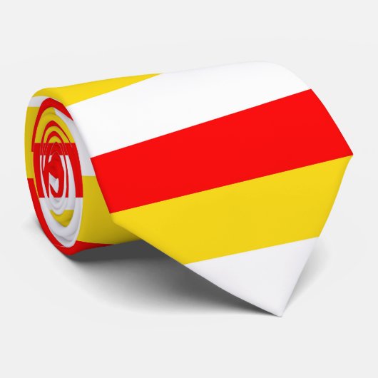 Guernsey flag stripes red yellow white pattern Nor Stropdas (Opgerold)