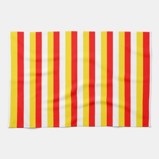 Guernsey flag stripes red yellow white pattern Nor Theedoek (Horizontaal)