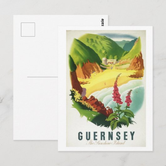  Guernsey Het Briefkaart van het Sunshine Island (Voorkant / Achterkant)