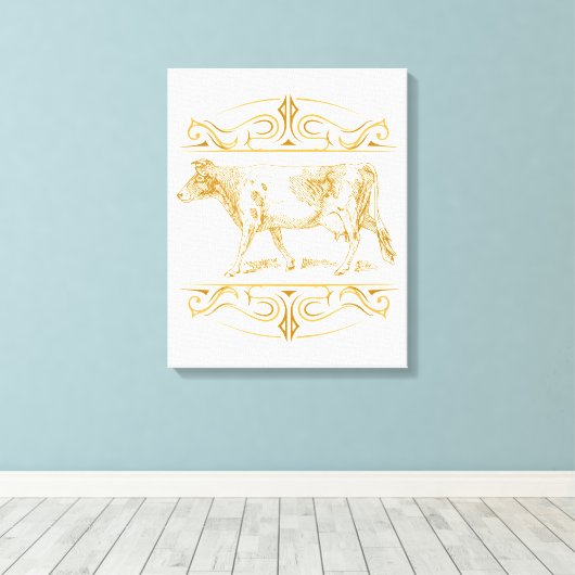 Guernsey Koe Canvas Afdruk (Insitu (Houten vloer))