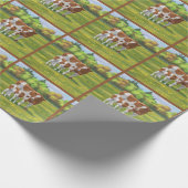 Guernsey Koe en Cute Calf in Summer Pasture Cadeaupapier (Hoek)