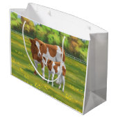 Guernsey Koe en Cute Calf in Summer Pasture Groot Cadeauzakje (Achterkant Gekanteld)