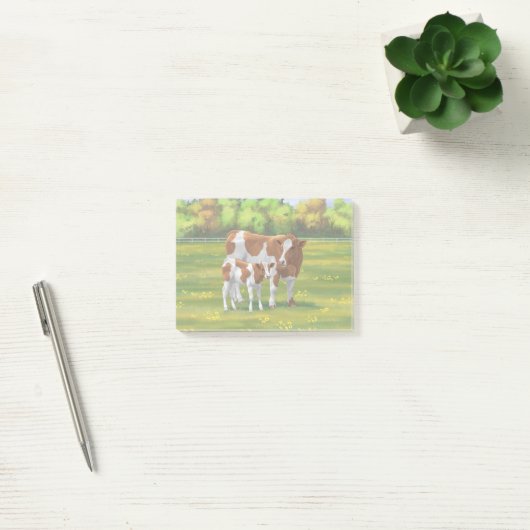 Guernsey Koe en Cute Calf in Summer Pasture Post-it® Notes (Kantoor)